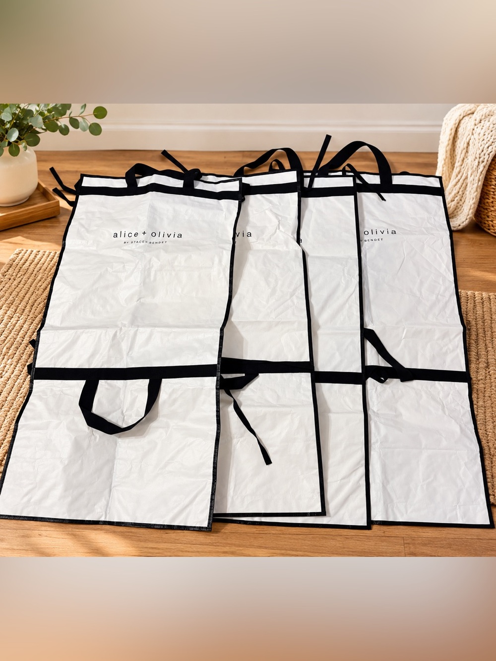 Olivia White Garment Travel Bags - Set of 4